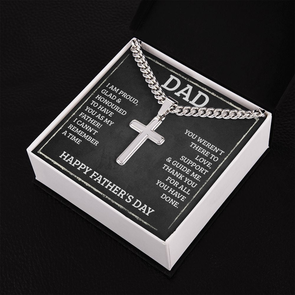 Cross Necklace with Cuban Chain on Father's Day